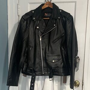 Stylish Black Leather Biker Jacket